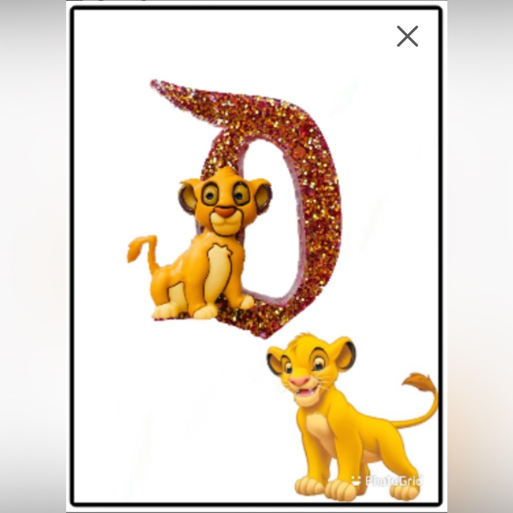 Disney Retro D Glitter Simba Brooch